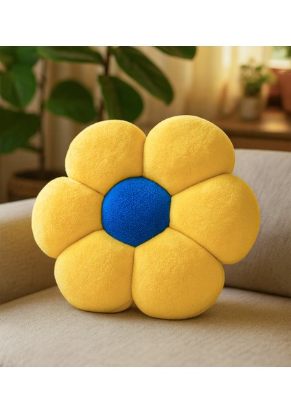 Peluşçu Papatya Dekoratif Peluş Yastık Minder Kırlent