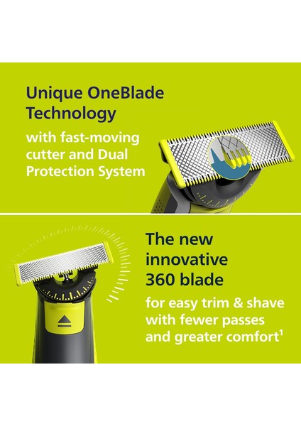 Oneblade 360 Yüz ve Vücut Tıraş Makinesi | 3 Adet 360 Bıçak, 3 Farklı Kirli Sakal Tarağı, USB Şarjlı | Erkek Bakım ve Vücut Tıraş Cihazı modelleri