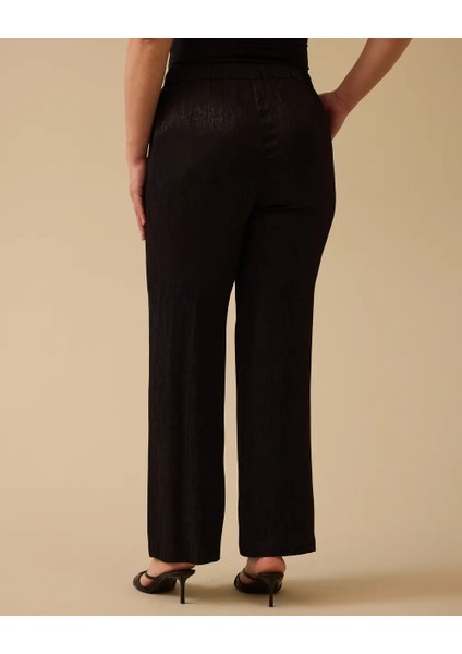 Büyük Beden Parlak Dokulu Geniş Paça Pantolon Gala-Xi fiyatları