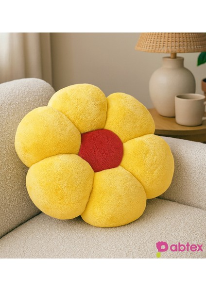 Peluşçu Papatya Dekoratif Peluş Yastık Minder Kırlent