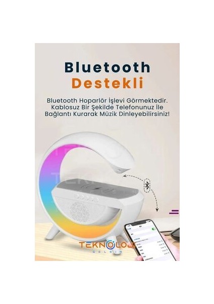 Akıllı Gece Lambası Bluetooth Hoparlör Kablosuz Şarjlı Beyaz Masa Lambası fiyatları