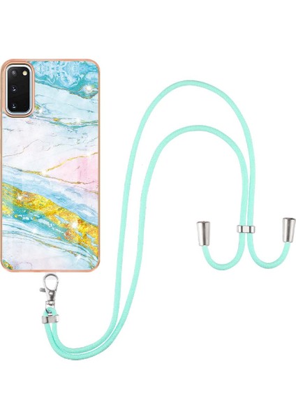 Samsung Galaxy S20 5g Crossbody Kordon Askısı Mermer Anti-Scratch Için Kılıf (Yurt Dışından)