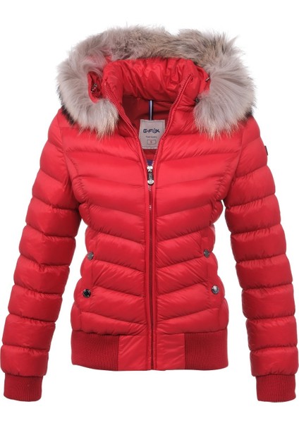 Kadın Kısa Çıkarılabilir Kürk Kapşonlu Dolgulu Su Itici Şişme Mont 8637 fırsatları