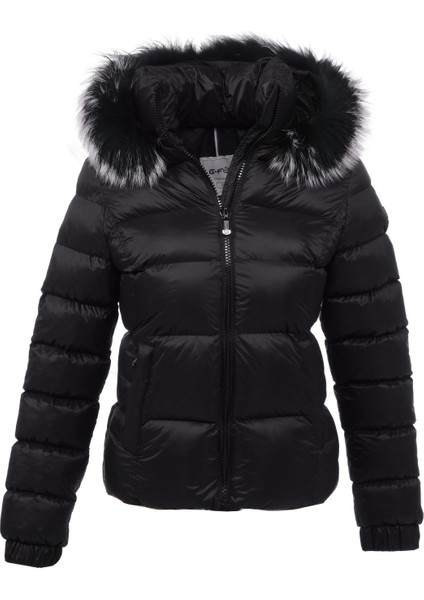 Kadın Kısa Çıkarılabilir Kürk Kapşonlu Dolgulu Şişme Mont 8347 fırsatları