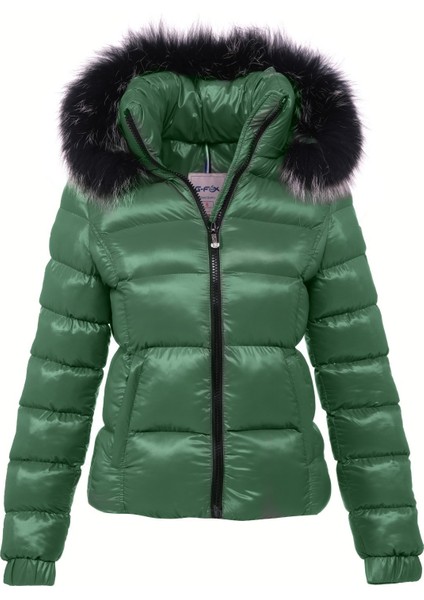 Kadın Kısa Çıkarılabilir Kürk Kapşonlu Dolgulu Şişme Mont 8347 fırsatları