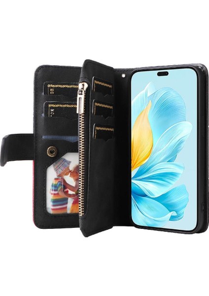 Onur Için Kılıf 200 Lite 5g Dokuz Kart Yuvaları Fermuar Cüzdan Tarzı Kickstand (Yurt Dışından) indirimleri