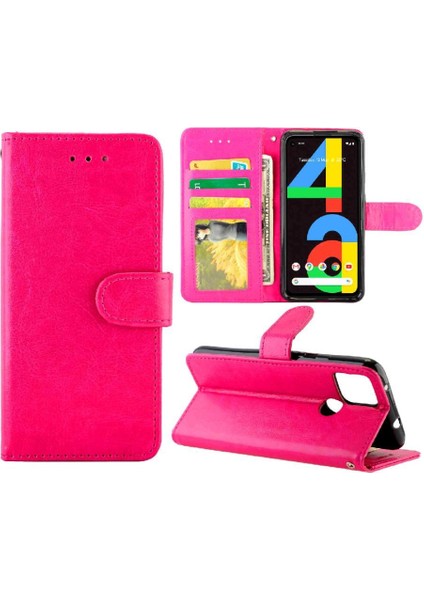 Google Piksel 4A 5g Kickstand Manyetik Kapatma Darbeye Pu Için Flip Case (Yurt Dışından)