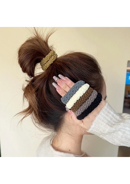 Kadın Kalın Elastik Bantlar Kumaş Top Kafa Bandı Yüksek At Kuyruğu Saç Bağları Katı Kore Yeni Şapkalar Kızlar Saç Aksesuarları (Yurt Dışından) modelleri