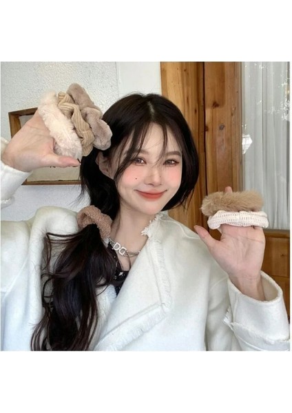 Adet/takım Tüylü Kadife Saç Scrunchies Kış Kumaş Saç Bandı Kızlar Için At Kuyruğu Tutucu Lastik Bantlar Saç Kravat Saç Aksesuarları (Yurt Dışından) modelleri