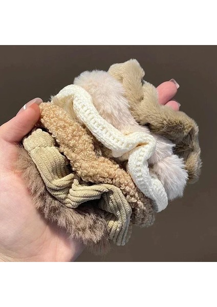 Adet/takım Tüylü Kadife Saç Scrunchies Kış Kumaş Saç Bandı Kızlar Için At Kuyruğu Tutucu Lastik Bantlar Saç Kravat Saç Aksesuarları (Yurt Dışından) indirimleri