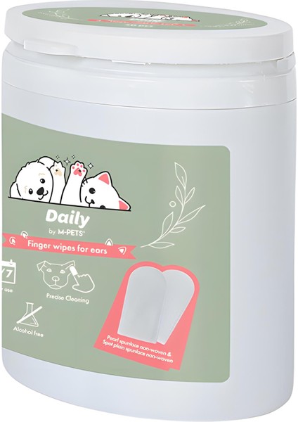 M-Pet Daily Kedi ve Köpek Kulak Temizliği Için Parmak Pedi 50LI