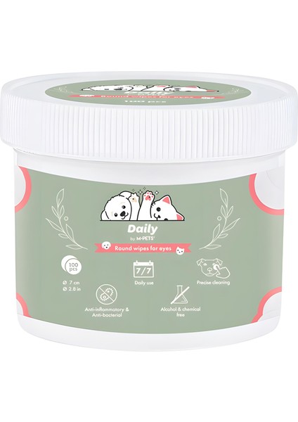 M-Pet Daily Kedi ve Köpek Göz Çevresi Temizleme Pedi 100LÜ