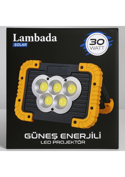 Solar 30W Güneş Enerjili LED Projeksiyon Lamba / Kamp Işığı / Çalışma Lambası. fırsatları