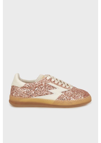 Moaconcept Deri Logolu Simli Sneaker Ayakkabı Bayan Ayakkabı MG702CO