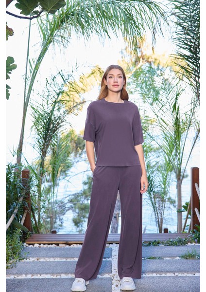 Kadın Kısa Kollu Bisiklet Yaka Alt Üst Takım 25080 fırsatları