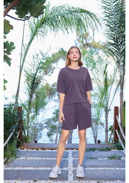 Kadın Kısa Kollu Bisiklet Yaka Alt Üst Takım 25080 indirimleri