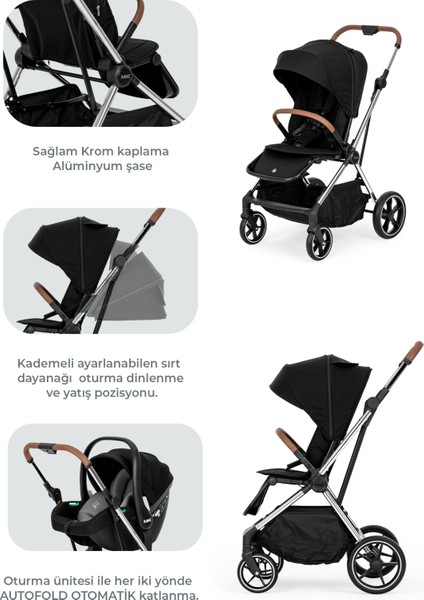 Snap Autofold Travel Sistem Bebek Arabası Darkness Black fiyatları