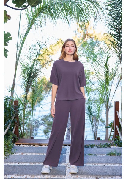 Kadın Kısa Kollu Bisiklet Yaka Alt Üst Takım 25081 fiyatları