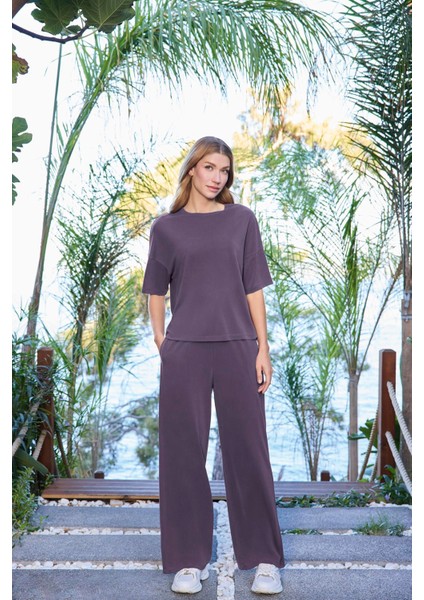 Kadın Kısa Kollu Bisiklet Yaka Alt Üst Takım 25081 indirimleri