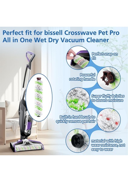 Bissell Crosswave Pet Pro Çok Yüzeyli Fırça Rulosu 1868 Vakum Filtresi 1866 Için 8 Adet Fırça Filtresi Yedeği (Yurt Dışından) fırsatları