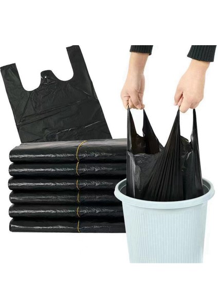 Büyük Kapasiteli Siyah Plastik Çöp Torbaları 100 Adet - Ev, Mutfak Için Saplı Dayanıklı, Geri Dönüştürülebilir Çöp Torbaları, 32X52CM (Yurt Dışından) modelleri