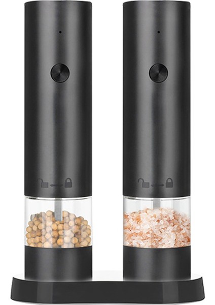 Elektrikli Tuz ve Karabiber Öğütücü Şarj Edilebilir Otomatik Baharat Kırıcı Mutfak Pişirme Öğütme Aracı (Yurt Dışından)