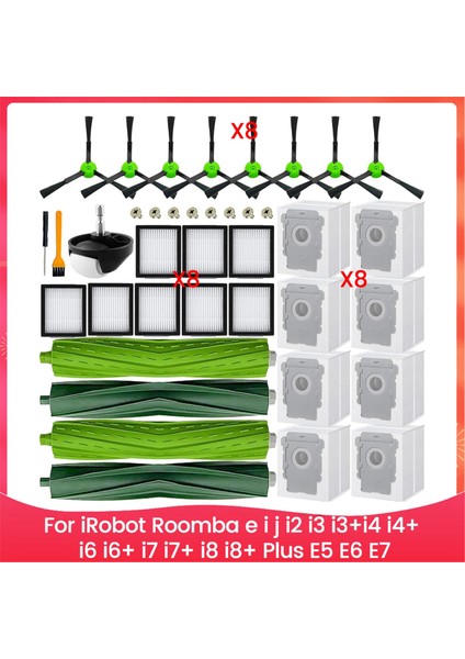 Irobot Roomba E, I ve J Serisi I2 I3 I3+I4 I4+ I6 I6+ I7 I7+ I8 I8+ Plus E5 E6 E7 Fırça Filtreleri Için Yedek Parçalar (Yurt Dışından)