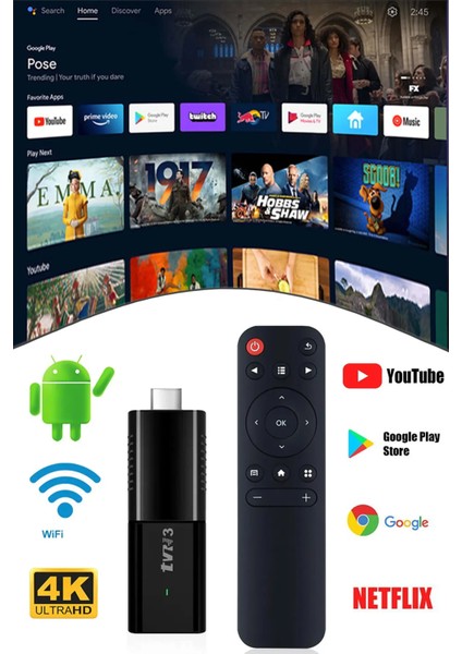 Ultra Hd Android 12.1 Tv Box 4K Android Tv Tv Box Tv Stick Medya Oynatıcı Smart Tv Wifi