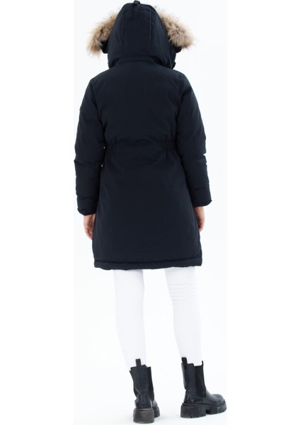 Kadın Uzun Çıkarılabilir Kürk Kapşonlu Dolgulu Rüzgara Dayanıklı Su Itici Şişme Mont 8645 modelleri