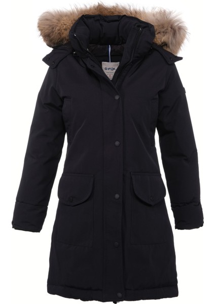 Kadın Uzun Çıkarılabilir Kürk Kapşonlu Dolgulu Rüzgara Dayanıklı Su Itici Şişme Mont 8645 fırsatları