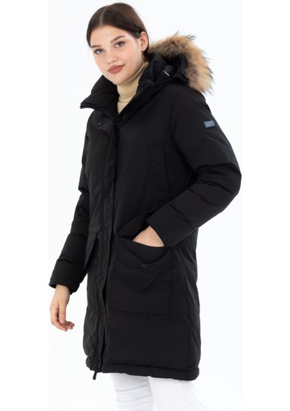 Kadın Uzun Çıkarılabilir Kürk Kapşonlu Dolgulu Rüzgara Dayanıklı Su Itici Şişme Mont 8645 fiyatları