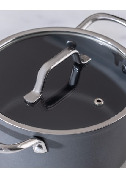Titanium Profesional Derin Tencere - Antrasit - 18 cm indirimleri
