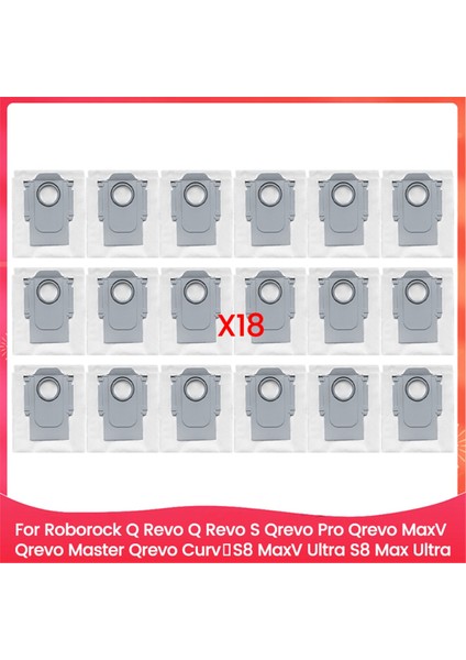 Roborock Q Revo,q Revo S,qrevo Pro, Qrevo Maxv,qrevo Master,qrevo Curv,s8 Maxv Ultra,s8 Max Ultra Için 18 Adet Toz Torbası (Yurt Dışından)