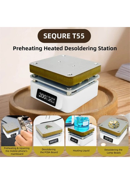 T55 Ön Isıtma Yeniden Işleme Istasyonu Sabit Sıcaklık Ayarlanabilir Sıcak Plaka Pcb Smd Isıtma LED Lamba Lehim Sökme (Yurt Dışından) fiyatları