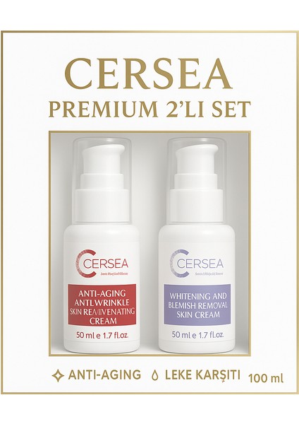 Botoks Etkili Kırısıklık Kremi 50 ml + Beyazlatıcı Leke Karsıtı Krem 50 ml