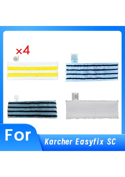 Karcher Easyfix Sc Serisi El Tipi Elektrikli Süpürgeler Için Klasik Dört Renkli Kombinasyonlu Bezler Mikrofiber Temizleme Pedi Kılıfı (Yurt Dışından)