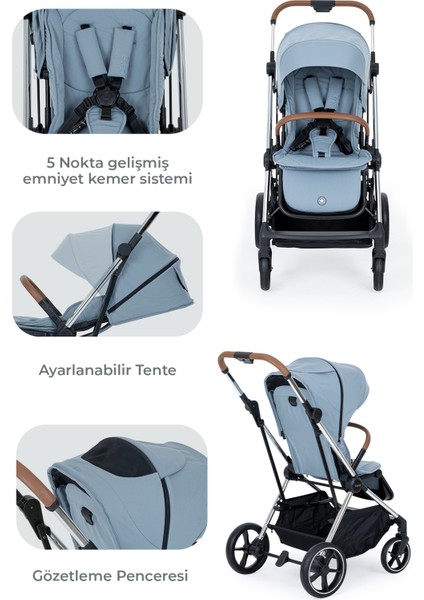 Snap Autofold Travel Sistem Bebek Arabası Foogy Blue modelleri