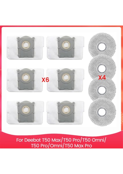 Ecovacs Deebot T50 Max T50 Pro T50 Omni T50 Pro Omni T50 Max Pro Elektrikli Süpürge Paspas Pedleri Toz Torbaları Için Aksesuar Seti (Yurt Dışından)