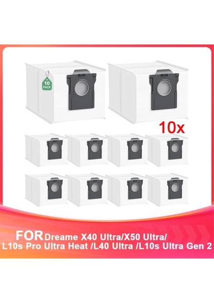 Dreame X40 ULTRA/X50 ULTRA/L10S Pro Ultra Heat /L40 Ultra /L10S Ultra Gen 2 Elektrikli Süpürgeler Için Yedek Toz Torbaları (Yurt Dışından)