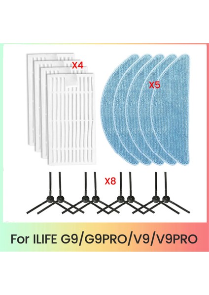 Ilıfe G9/G9PRO/V9/V9PRO Elektrikli Süpürge Aksesuarları Için Yan Fırça Filtre Paspas Bezi (Yurt Dışından)