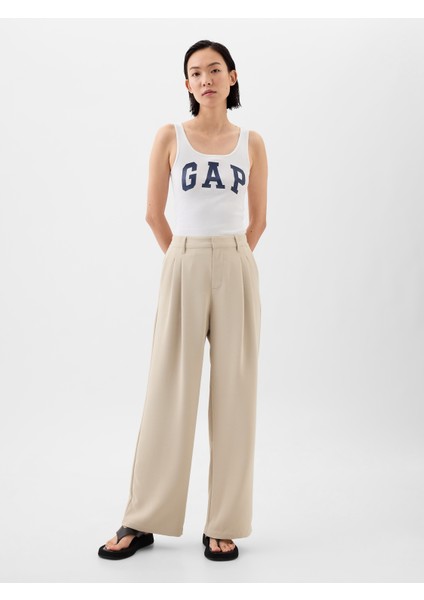Kadın Beyaz Gap Logo Fitilli Atlet modelleri