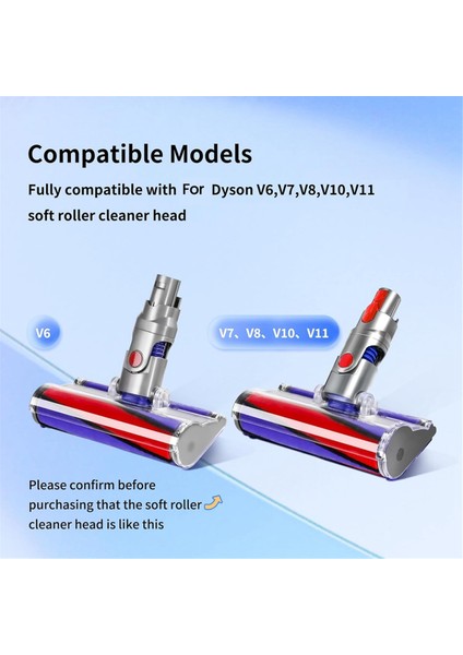 Dyson V6, V7, V8, V10, V11 Yumuşak Silindir Temizleme Başlığı, Vakum Aparatı Yedek Parçaları Için Yumuşak Peluş Şeritler (Yurt Dışından) modelleri