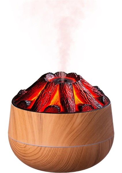 300ML Bonfire Nemlendirici USB Sessiz Alev Temel Difüzör Otomatik Kapanma Ev Ofis Spor Salonu Hafif Ahşap Desenli (Yurt Dışından) fiyatları