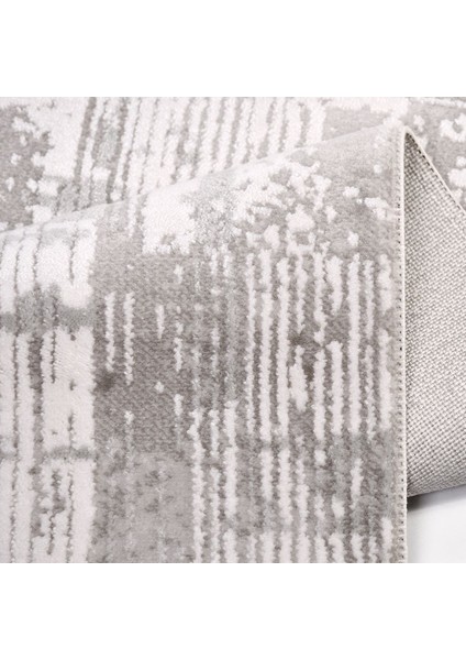 Melissa Gri Çizgili Etnik Modern Desenli Akrilik Hav Vermeyen Leke Tutmayan Kolay Temizlenen Yumuşak Makine Salon Yolluk Mutfak Halı modelleri