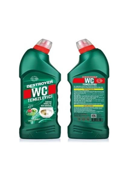 Wc Tuvalet Temizleyici 750 ml Destroyer Süper Güçlü Kireç ve Kir Sökücü