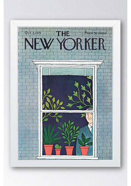 The New Yorker Çerçeveli Tablo October 2 1971 - Pencere Tablosu
