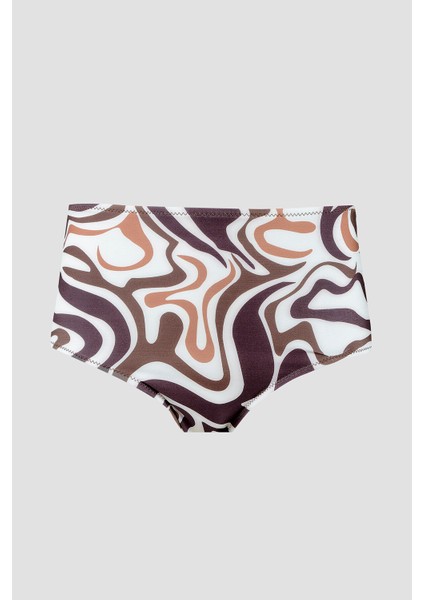 Kahverengi Capetown Yüksel Bel Tek Alt Bikini