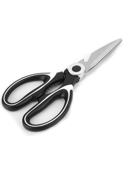 Paslanmaz Çelik Çok Amaçlı Mutfak Makası - Balık Temizleme, Et ve Sebze Kesme, Şişe Açma, Ceviz Kırma - Kaymaz Saplı ve Koruyucu Kılıf Dahil