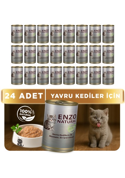 Natural Yavru Yaş Kedi Maması 410 gr x 24