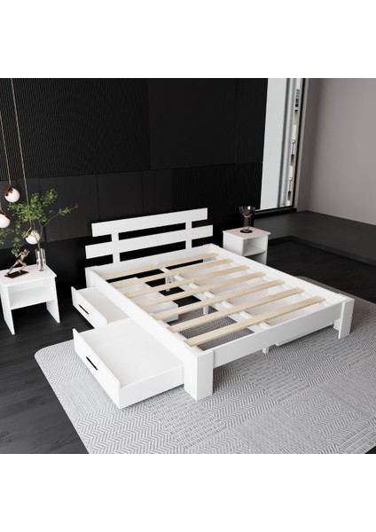 4 Çekmeceli Lotus Mdf Karyola | Çift Kişilik Yatak Uyumlu, Kolay Kurulum fiyatları